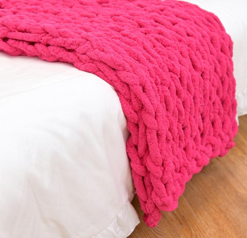 Cable Knit Throw Blanket Chunky Knit Blend Decorative