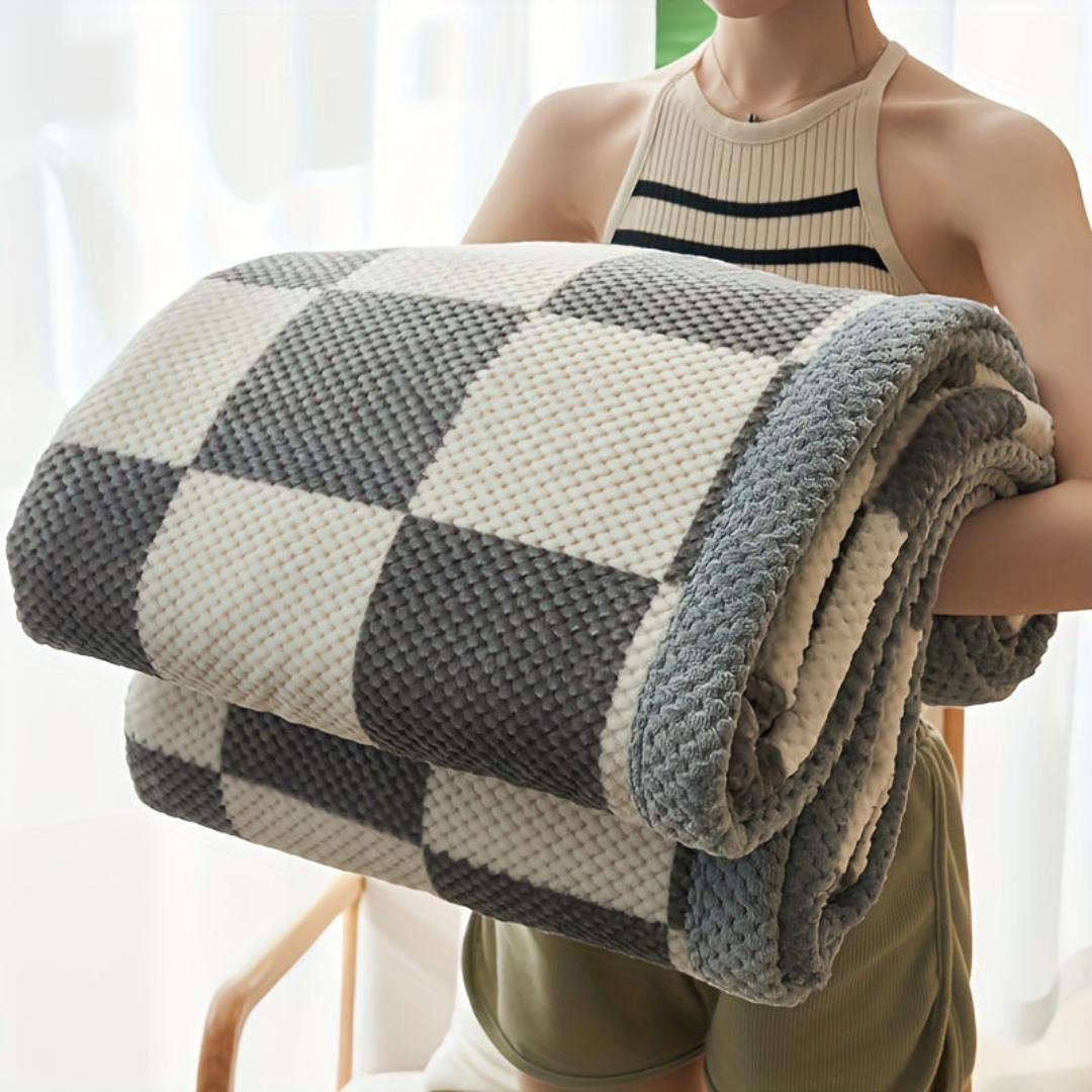 Blanket Fleece Diamond Pattern Machine Washable