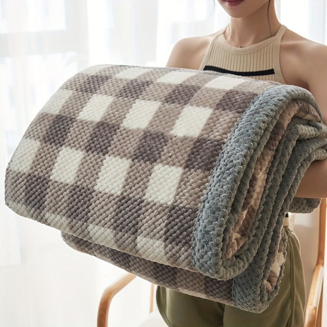 Blanket Fleece Diamond Pattern Machine Washable