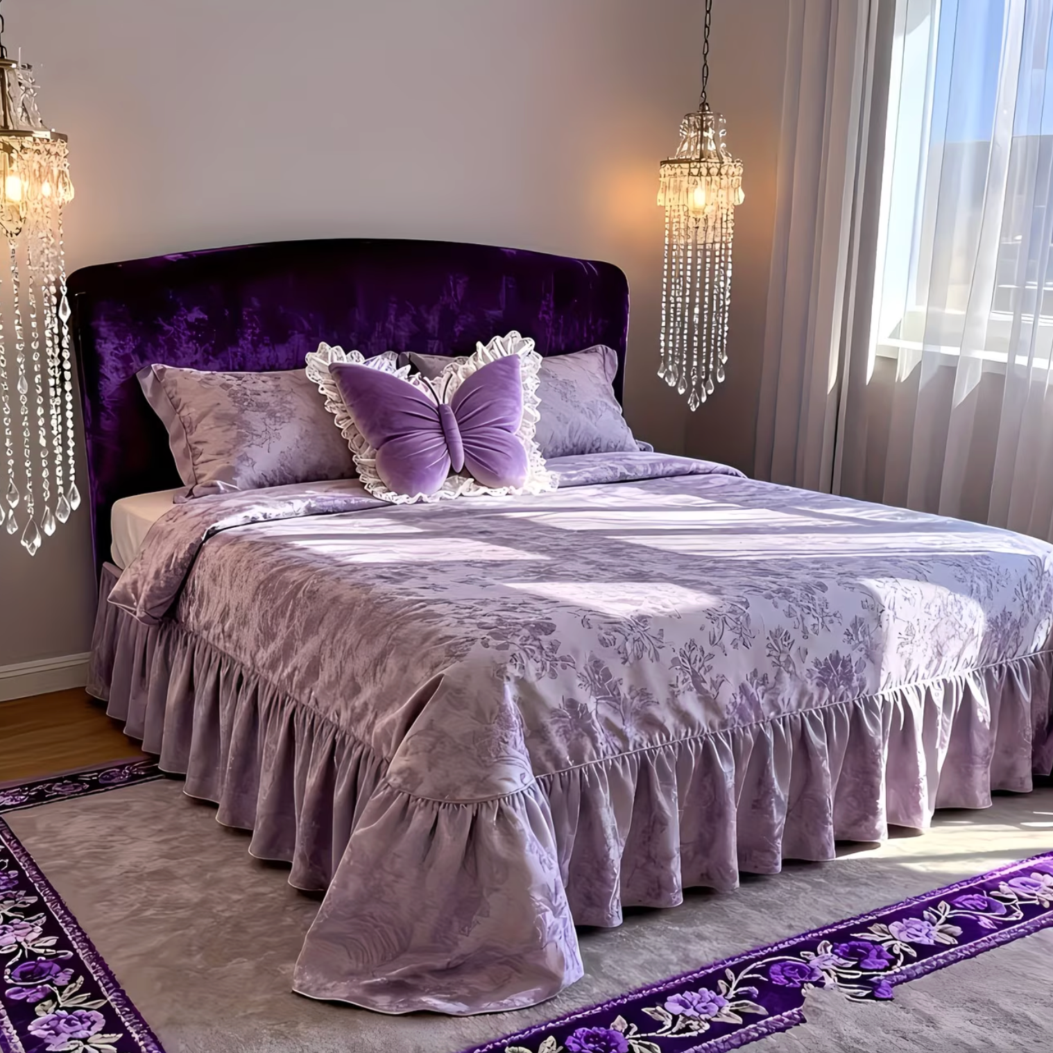 Decorative Pillow Butterfly Shape Fabric Lace Detail Indoor Use