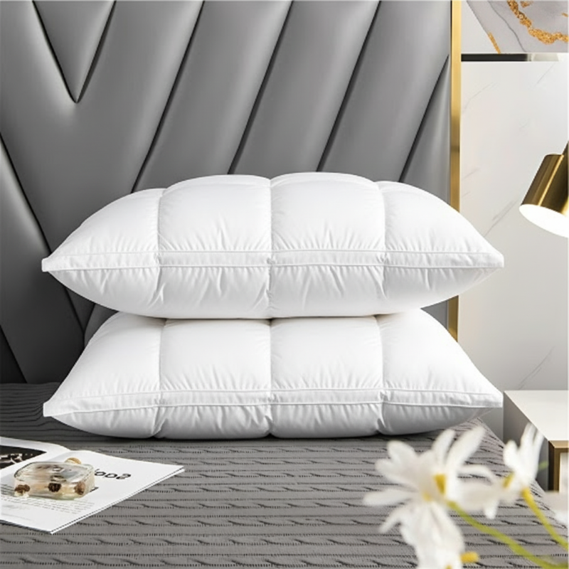 Goose Down Pillow Goose Down and Goose Feather Filling Breathable Standard Size
