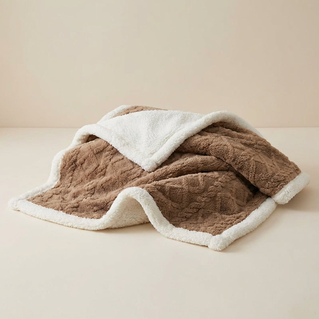 Lambswool-Style Fleece Winter Blanket – Soft and Warmest Blanket for Sofa and Bed, Cozy Comfort for Cold Days