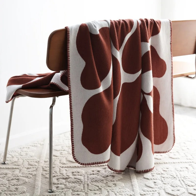 Throw Blanket Acrylic Fibers Cozy Abstract Design