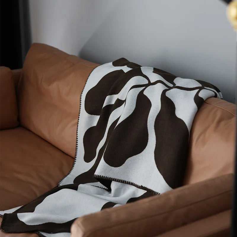 Throw Blanket Acrylic Fibers Cozy Abstract Design