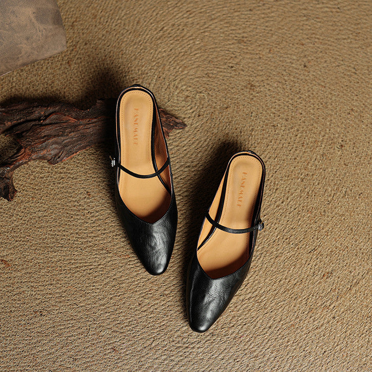 Hannah | Women Genuine Leather Slip-On Mules