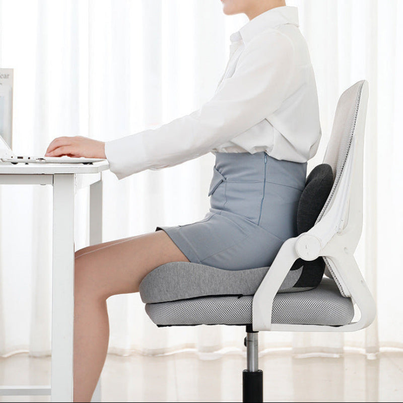 Memory Foam Seat Cushion with Lumbar Support and Airflow Design – Ergonomic Comfort for Office, Home, and Car
