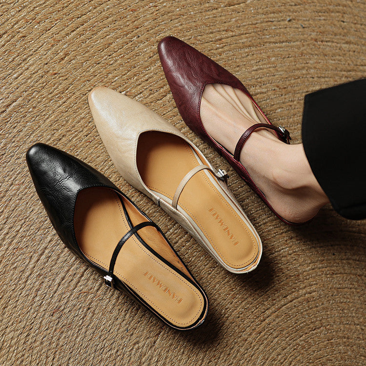 Hannah | Women Genuine Leather Slip-On Mules