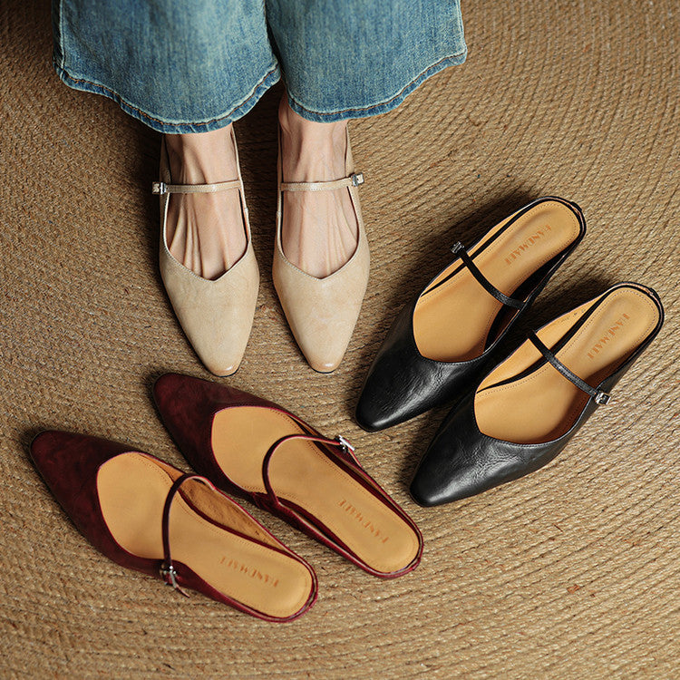 Hannah | Women Genuine Leather Slip-On Mules