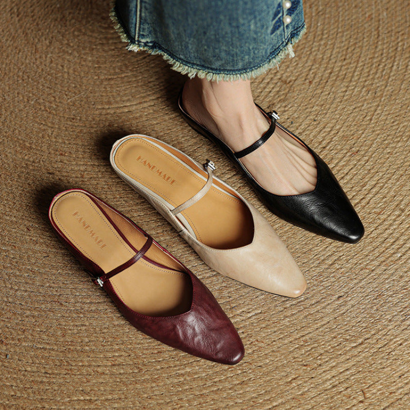 Hannah | Women Genuine Leather Slip-On Mules