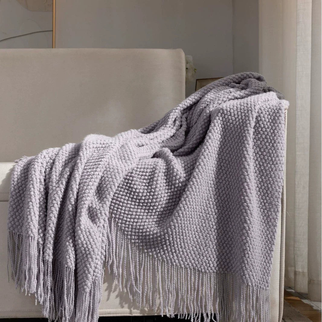 Waffle Knit Throw Blanket, Acrylic Material, Machine Washable