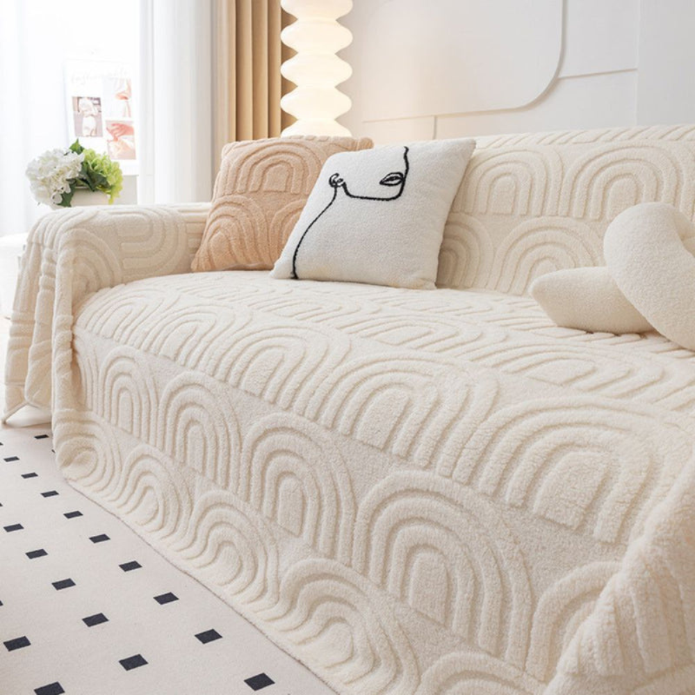 Sofa Cover Plush Polyester Non Slip Jacquard Stretch Slipcover Furniture Protector
