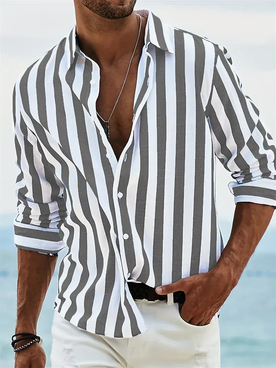Patrick | Men Striped Button Down Casual Shirt