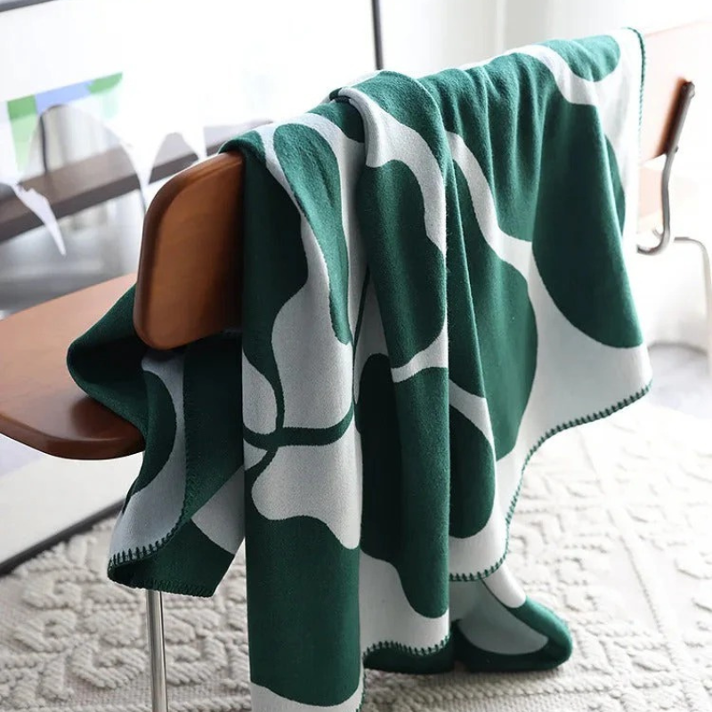 Throw Blanket Acrylic Fibers Cozy Abstract Design