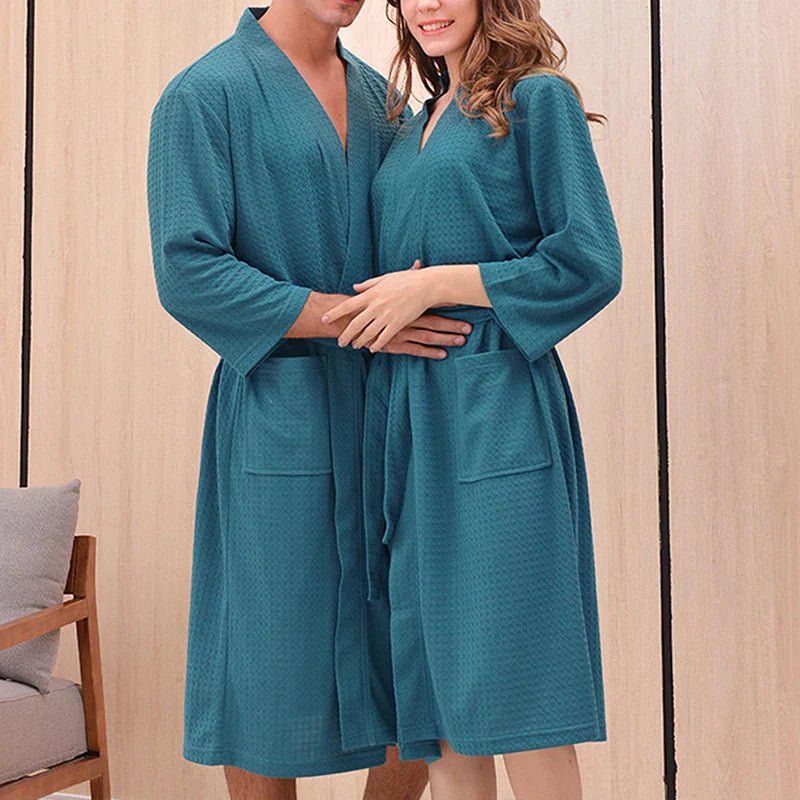 Bathrobe, Unisex Design, V-Neck Style, Front Pockets