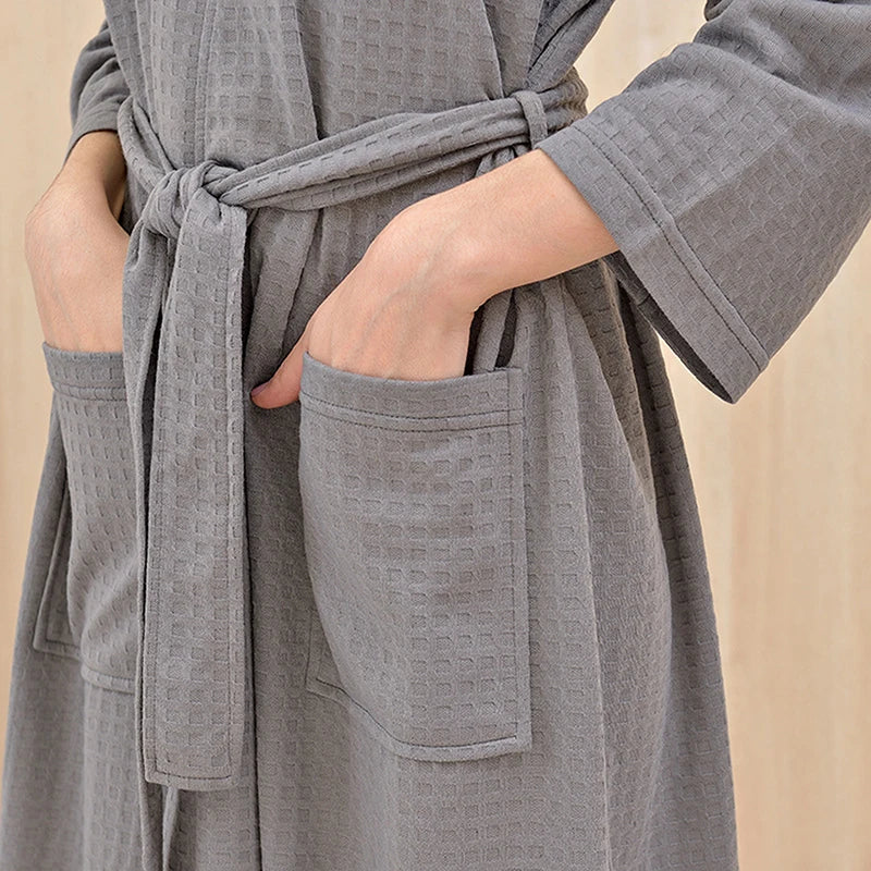 Bathrobe, Unisex Design, V-Neck Style, Front Pockets