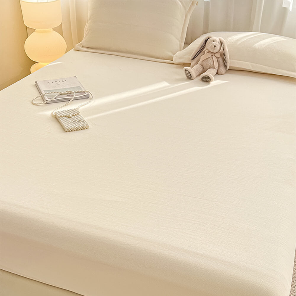 Velvet Fitted Sheet Set Crystal Velvet Elasticized Hypoallergenic Bedding