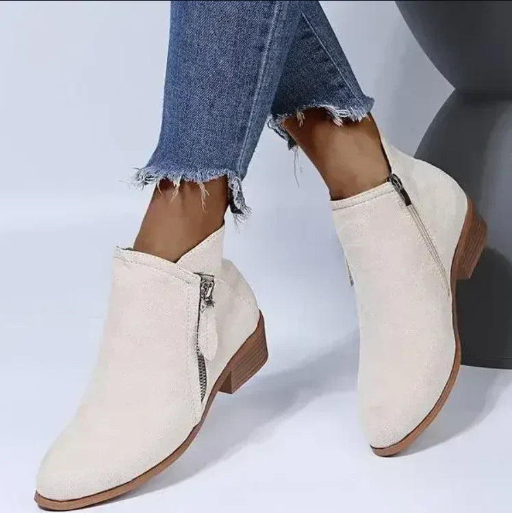 Caroline | Women’s Stylish Zip Heel Boots
