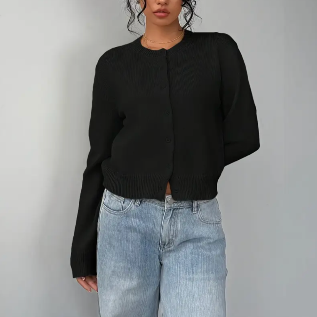 Fiona | Women’s Spring Cropped Button Cardigan