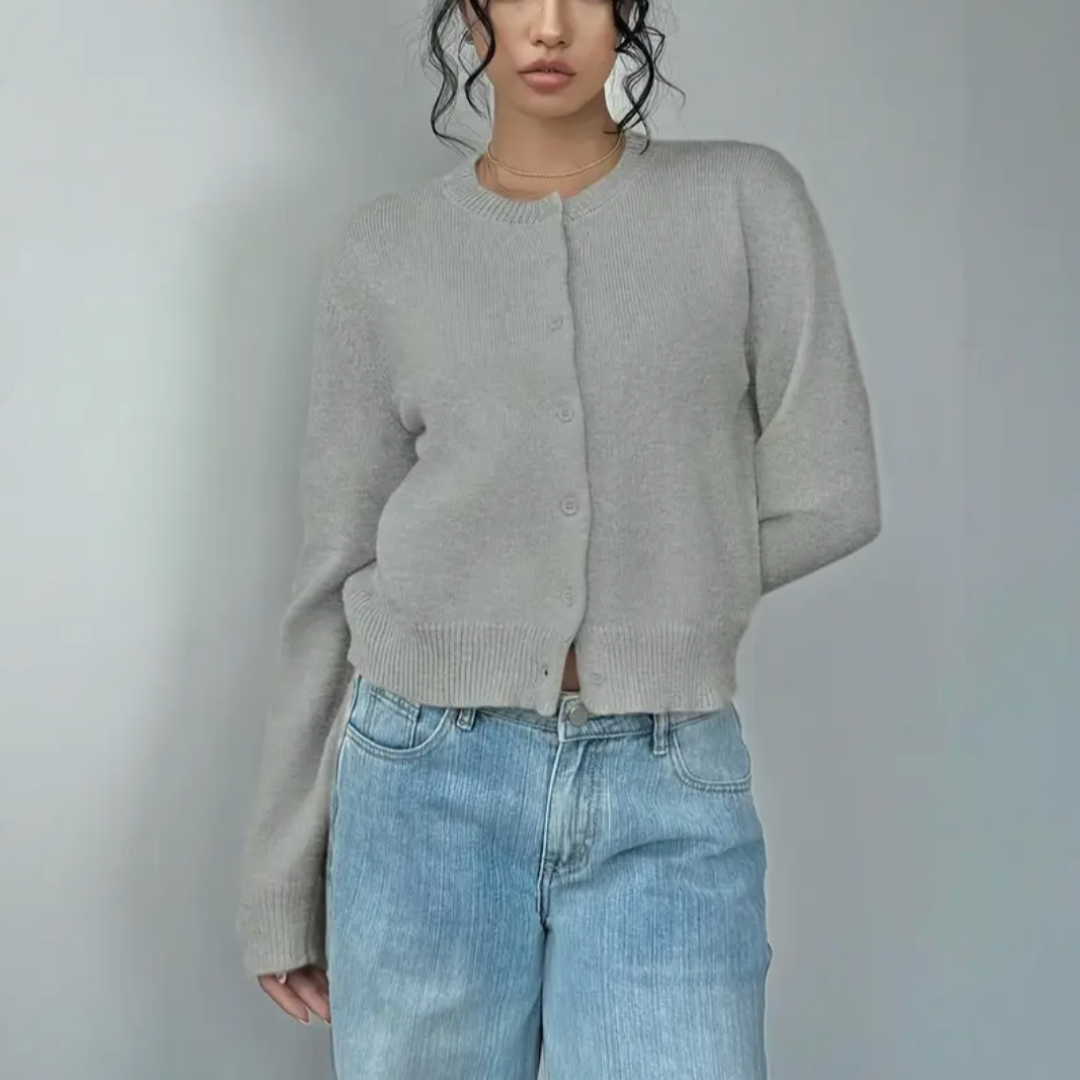 Fiona | Women’s Spring Cropped Button Cardigan