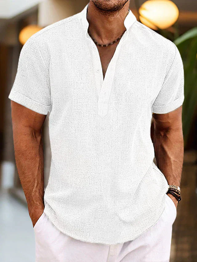 Martin | Men Short Sleeve Henley Casual Shirt