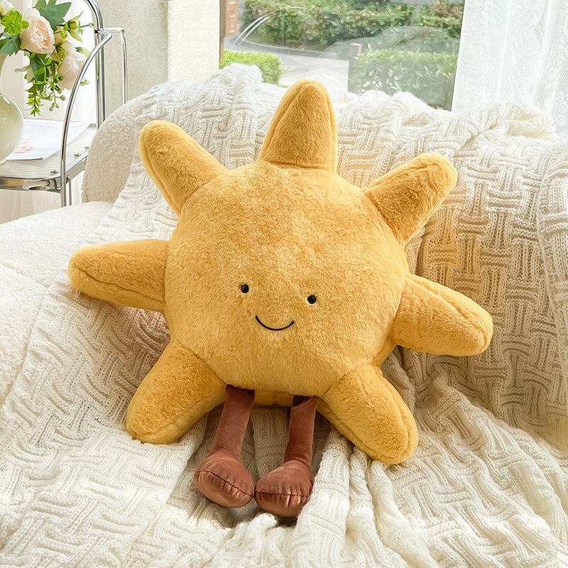 Sun and Moon Plush Pillow – Soft Velvet Cushion for Bedroom & Nursery Decor