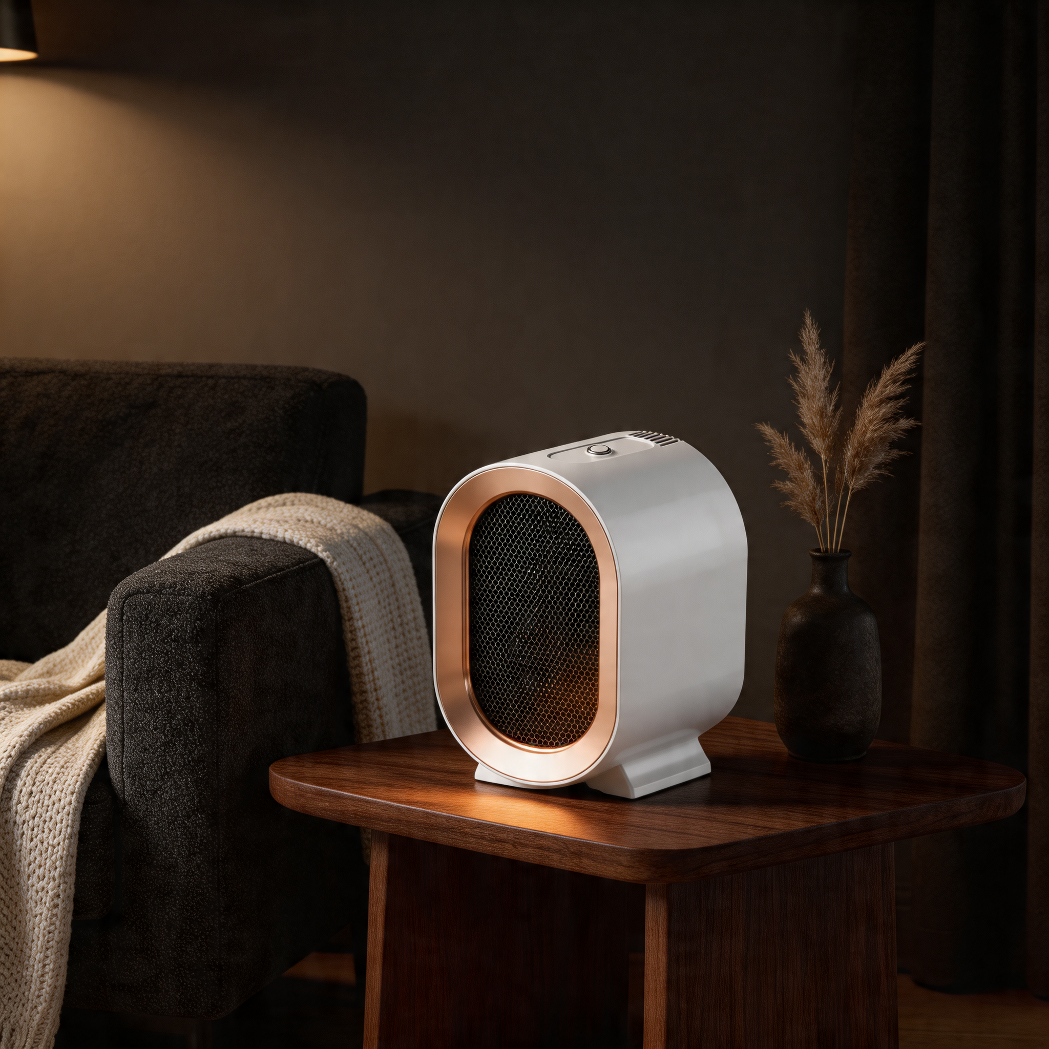 Portable Electric Space Heater Compact Design Adjustable Power PTC Heating Technology 800-1200W