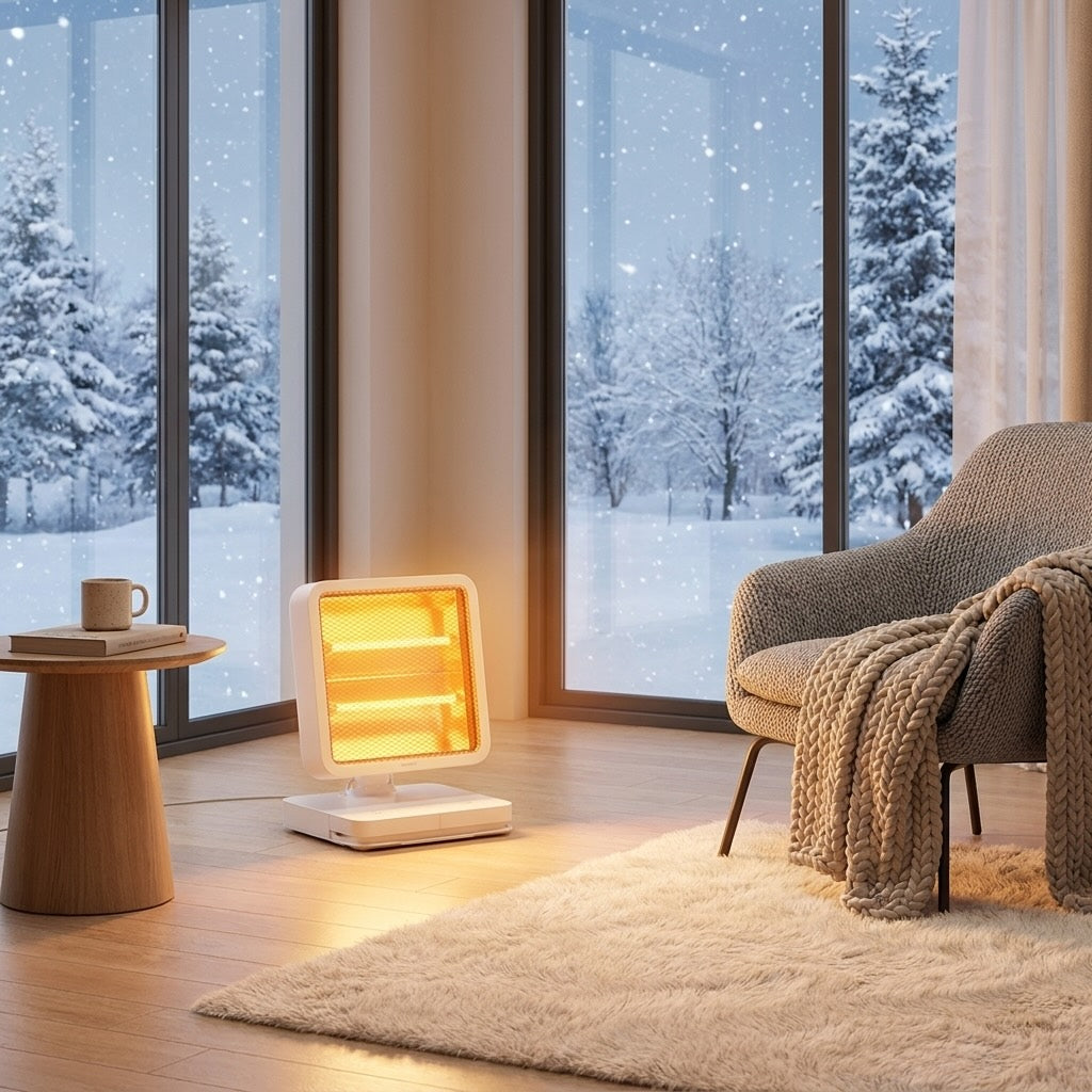 Mini Electric Space Heater Portable Quick Heating Silent Foot Warmer Compact Design 500W Plastic