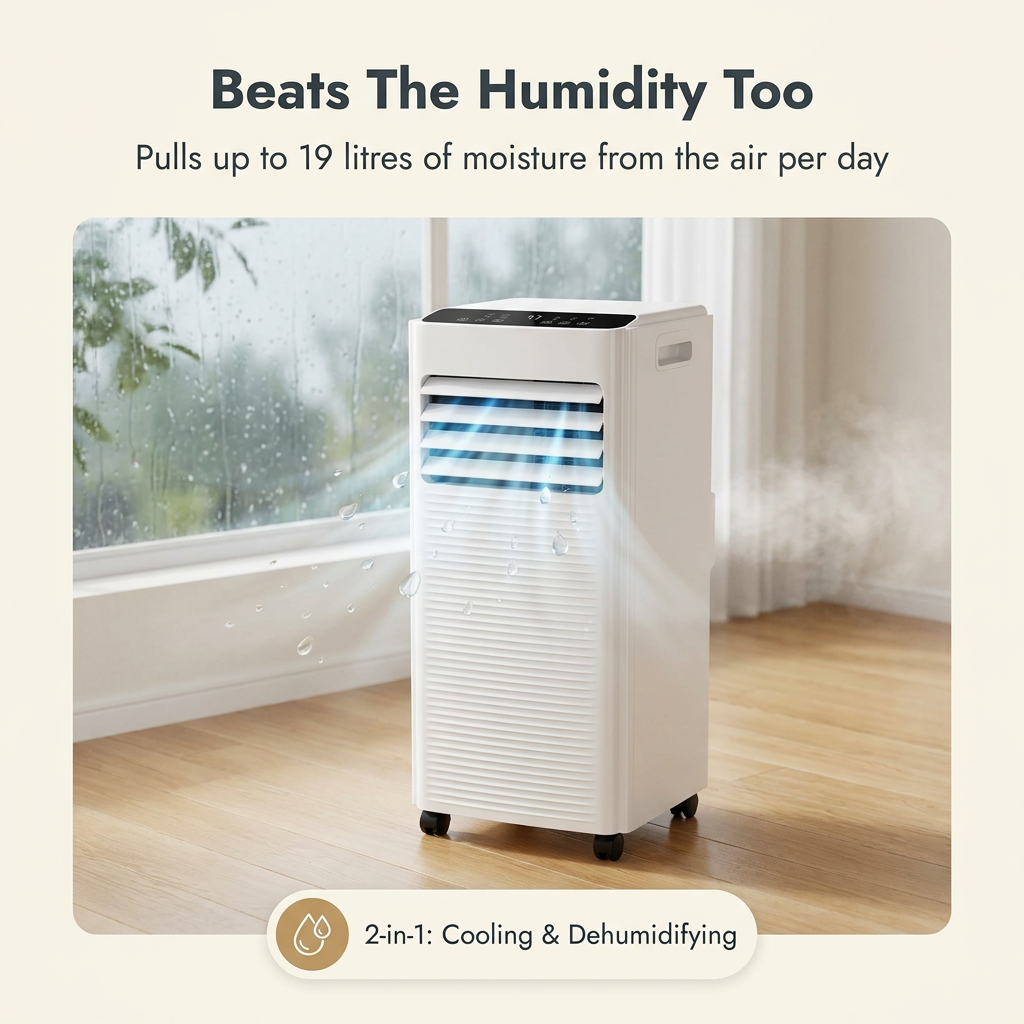 Mobile Air Conditioner – Portable 9000 BTU Air Con Unit with Dehumidifier & 24H Timer