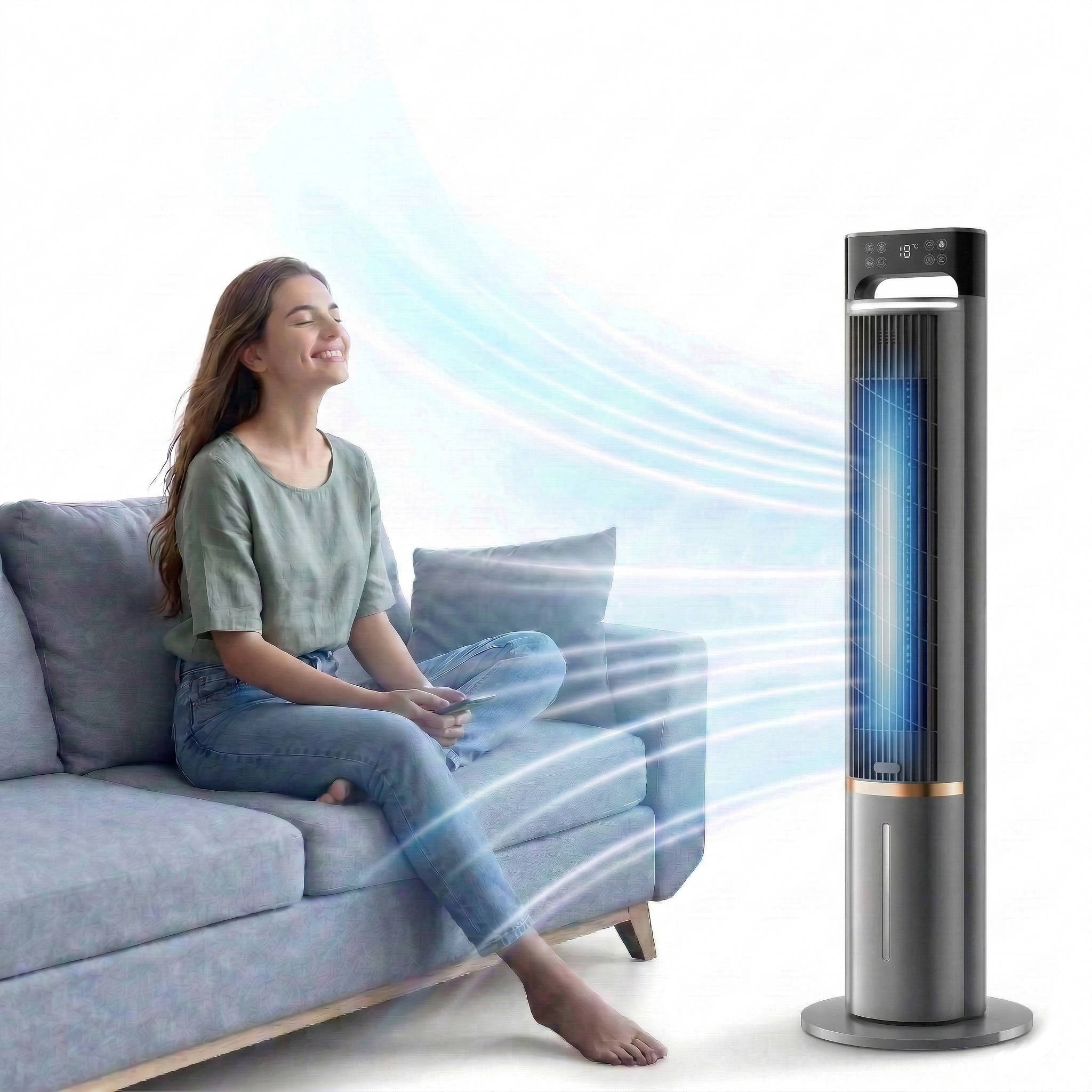 Compact Windowless Cooler With Remote Control, 3 Speed Settings, 12-Hour Timer